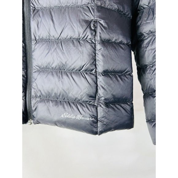 New Eddie Bauer womens Large 650 Goose Down Fill Cirruslite Jacket Black - Picture 2 of 7